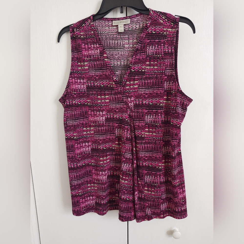 Dana Buchman Tunic Top - Pink & Black - Size Large